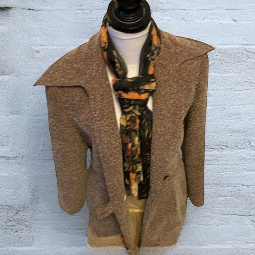 Vintage Coldwater Creek marled brown single button blazer jacket coat size 10 L